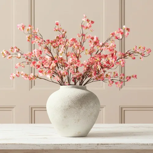 Vista 11 de Orange Faux Wildflowers for Fall Decor, Artificial Mum Look For Porch