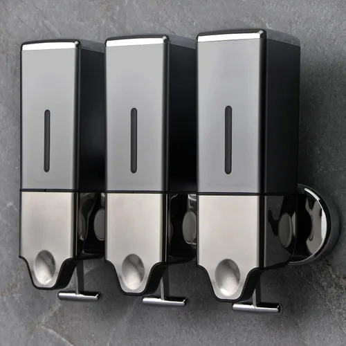 Vista 11 de Dispensador de champú y acondicionador prosfalt 2 x 500ml No taladrar Montado en la pared Dispensador manual de jabón para ducha para el hogar