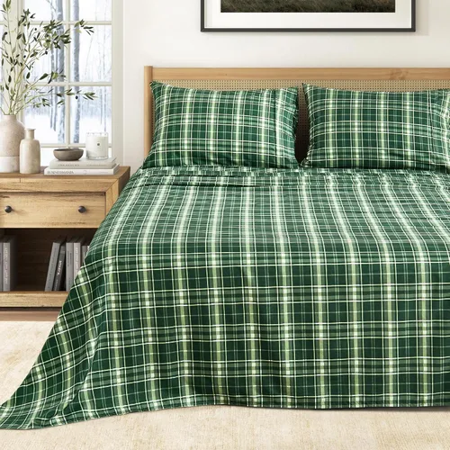 Vista 15 de Juego de sábanas de microfibra estampada de 3 piezas tamaño individual - Sábanas y fundas de almohada cepilladas ultra suaves - Resistentes a las 21