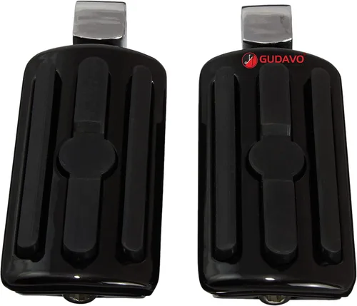 Vista 26 de Motocicleta cromo aluminio pie clavijas delantero pedal conductor clavijas con soportes para HONDA VF750 MAGNA 1996-2004 (G3I negro)