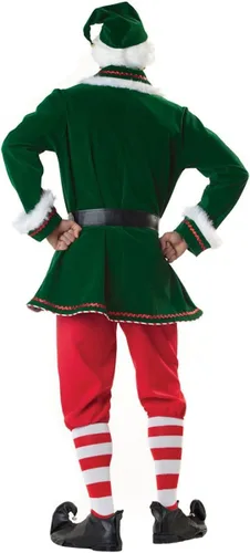 Vista 2 de Disfraz de Papá Noel de elfo para hombre, conjunto de lujo, traje de cosplay