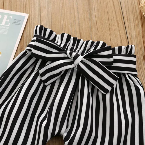 Vista 7 de Conjunto de ropa para niñas recién nacidas con manga voladora pantalones lindos diadema de 3 piezas