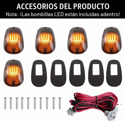 Vista 2 de Tresound Luces ámbar de marcador de techo de cabina para camionetas Dodge Ram 1500 2500 3500 2003-2016 con arnés de cable