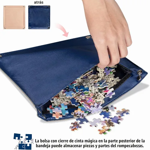 Vista 4 de Lavievert Tablero de rompecabezas de 1000 piezas con funda acolchada, funda portátil con 4 bandejas de clasificación y tabla desmontable