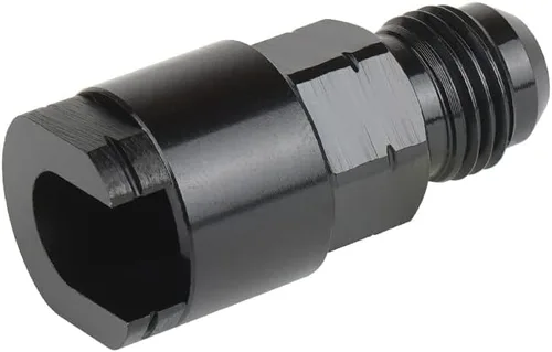 Vista 5 de YSIL 6AN macho a 3/8 "hembra de desconexión rápida manguera recta adaptador Empuje en EFI aluminio negro con tornillo 2PCS Aluminum