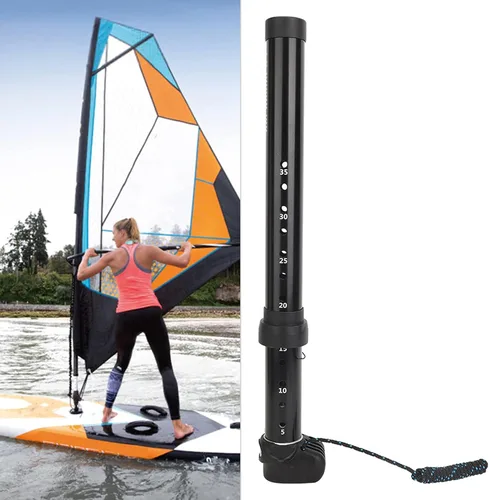 Vista 3 de Barra de extensión de mástil de windsurf de aleación de aluminio, accesorio de varilla de extensión de mástil de windsurf negro con adaptador