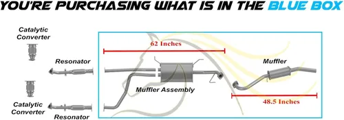Vista 2 de Northeastern Exhaust Conjunto de silenciador central de acero inoxidable y kit de silenciador trasero compatible con Infiniti QX4 2001-2003