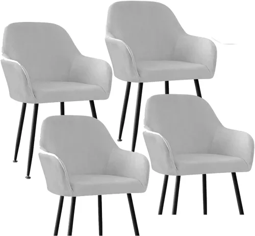 Vista 51 de Fundas protectoras de terciopelo elástico para sillas de comedor con brazos y respaldo curvado pequeño, juego de 6/4/2 para cocina, oficina, hogar