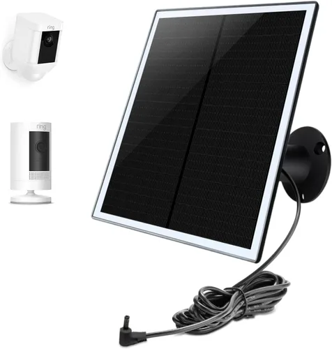 Vista 10 de Cargador de panel solar para cámara Ring, compatible con batería de cámara Ring Stick Up, batería de Ring Spotlight Plus/Pro, resistente al agua