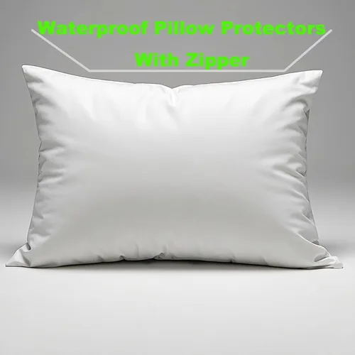 Vista 3 de Protectores de almohada impermeables de tamaño estándar de 20 x 26 pulgadas, 1 paquete con cremallera, a prueba de polvo, a prueba de humedad, a