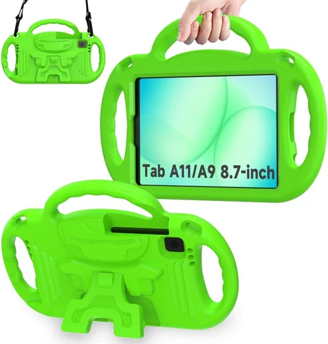 Vista 14 de AVAWO Funda infantil para Samsung Galaxy Tab A11 de 8.7 pulgadas 2026/A9 de 8.7 pulgadas 2023, con correa, soporte de mango ligero a prueba de Negro