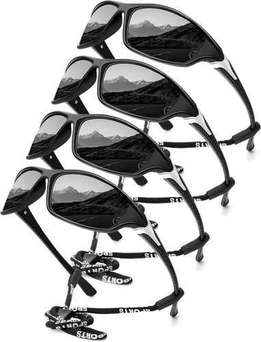 Vista 18 de KALIYADI 4 Pack Polarized Sunglasses-Men Sports Sun-glasses: Mens Sunglasses UV Protection for Fishing Driving Cycling