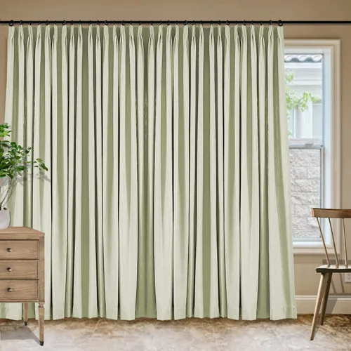 Vista 67 de Frelement Cortinas plisadas de lino de algodón de 100 pulgadas de ancho y 102 pulgadas de largo, cortinas con reducción de ruido para sala