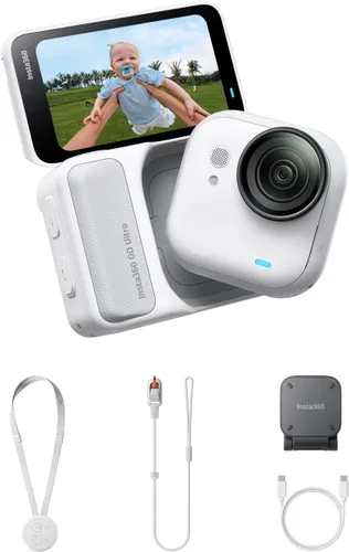 Vista 10 de Insta360 GO Ultra Lifestyle Bundle – Pequeña cámara de vlogging 4K, manos libres, cámara POV, sensor de 1/1.28 pulgadas, peso de 1.87 oz, 156° FOV