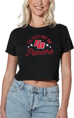 Vista 240 de Colección oficial de camisetas con diseño de mascota desgastada para mujer, color negro Grizzlies del estado de Adams