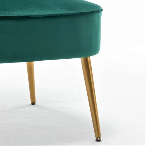 Vista 4 de Container Furniture Direct Silla moderna de terciopelo para sala de estar, dormitorio o entrada, diseño elegante y cómodo sin brazos con patas
