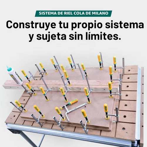 Vista 5 de MICROJIG MatchFit - Abrazaderas de cola de milano, herramientas de sistema de orugas para carpintería, DVC-538K2, paquete de 2, amarillo/verde