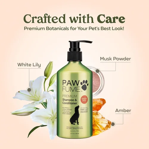 Vista 7 de Pawfume - Loción para perros en aerosol para piel seca + champú y acondicionador para perros