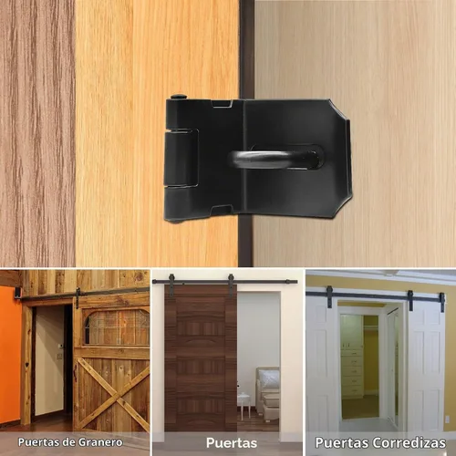Vista 7 de Piutouyar 2 piezas de cerrojo para puerta, cerrojo de 90 grados, 3 pulgadas Negro