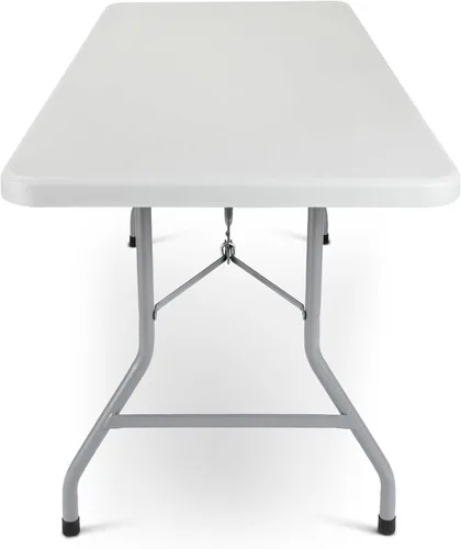 Vista 5 de OEF Furnishings OEFBT3072 Mesa de trabajo plegable para interiores y exteriores con superficie de resina gris texturizada y marco de patas de acero