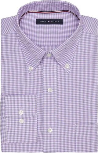 Vista 3 de Tommy Hilfiger - Camisa de vestir para hombre, ajuste regular, no necesita planchado, a cuadros