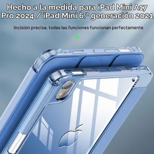 Vista 7 de INFILAND Funda para iPad mini 7, iPad mini 7ª (A17 Pro)/6ª generación de 8.3 pulgadas 2024/2021, parte trasera transparente y funda protectora