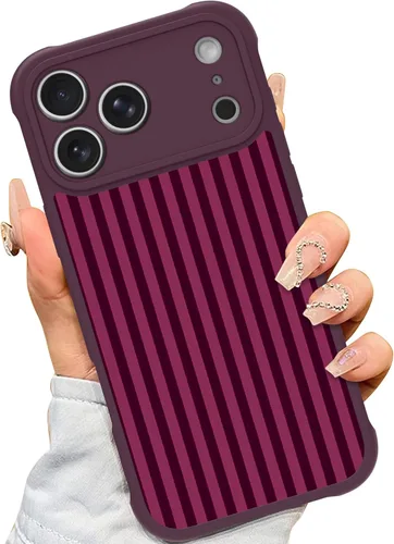 Vista 21 de AIGOMARA Magnetic Case for iPhone 16 Pro, Striped Floral - Black Black - Striped Floral