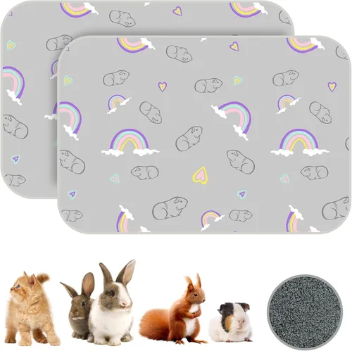 Vista 19 de Homimp 4 almohadillas para orina de conejillo de indias, autocalentables, para mantener el calor, lavables y antideslizantes, camas de animales Negro