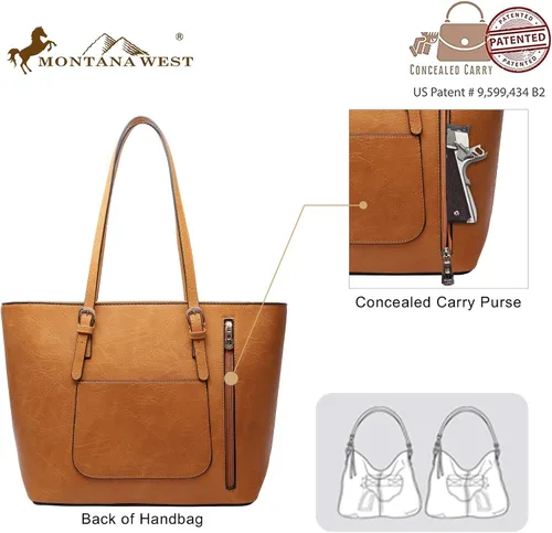 Vista 3 de Montana West Purses and Handbags for Women 3PCS Tote Purse and Wallet Set