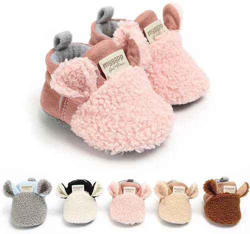 Vista 2 de GYQWJPC Zapatos de bebé para bebés y niñas, antideslizantes, suela suave, zapatos de cuna para recién nacidos, zapatos de 0-18 meses