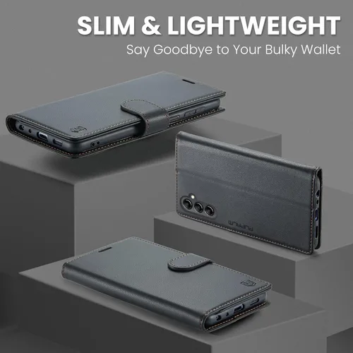 Vista 6 de FLIPALM - Funda tipo cartera para Samsung Galaxy A14 5G, color negro