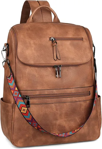 Vista 4 de FADEON Bolsos cruzados para mujer y mochila para laptop Colección Marrón