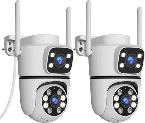 Vista 10 de WEILAILIFE 【Enlace de Lente Dual】 Cámara de Seguridad Inalámbrica para Exteriores de 5MP, Cámaras de Vigilancia por Video WiFi PTZ para Seguridad