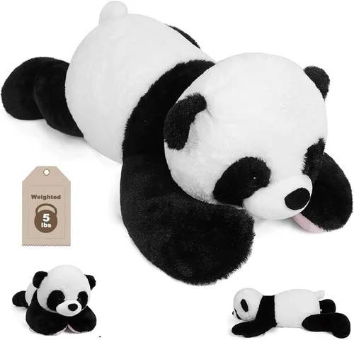 Vista 7 de JellyMallow Animales de peluche con peso de elefante, 5 libras y 16 pulgadas, color azul, almohada grande de peluche de elefante con peso, regalo