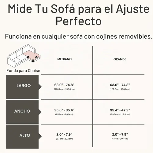 Vista 2 de Nolan Interior Miracle Funda para Sofá - Funda de Cojín de Chaise de Felpa con Tela de Chenilla Ultra-Suave, Elástica y Gruesa - A Prueba