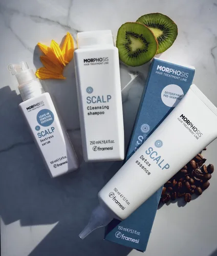 Vista 9 de Framesi Morphosis Scalp Detox Essence, limpiador profundo pre-champú, 5.1