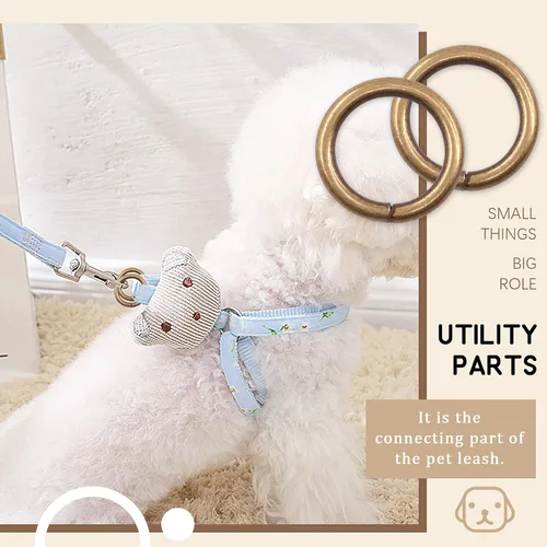 Vista 3 de Kit de 60 anillos de metal para cinturones, pasadores o anillos para macramé, cinturón de campamento, correas de perro, accesorios de sable de luz