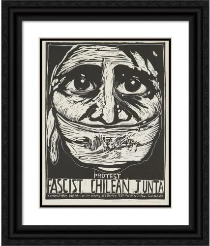 Vista 3 de ArtDirect Rachael Romero - Póster de la Junta de Chile Fascista (1975) de 8 x 10 pulgadas, sin marco, listo para enmarcar (australiano, 1953 -)