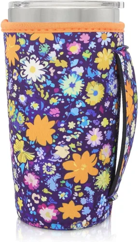 Vista 30 de Fundas Aislantes de Neopreno Portavasos con Asa para Vasos Tumbler de 20oz, Funda Reutilizable para Café Helado Para Tazas de Café de 30oz - 32oz