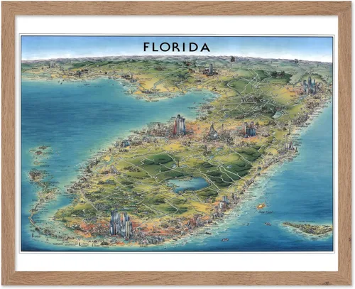 Vista 41 de Poster Master Póster retro de viaje con mapa monumental vintage de Florencia, arte italiano, gran regalo para hombres, mujeres, amantes