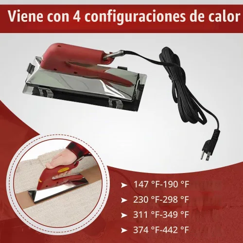 Vista 9 de Hierro de costura de alfombra 10 pulgadas 800W, 4 ajustes de calor, escudo térmico - ZY305