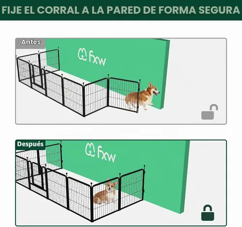 Vista 4 de FXW - Anclajes de valla a pared, accesorios para corral para perros, paquete de 4, patentados