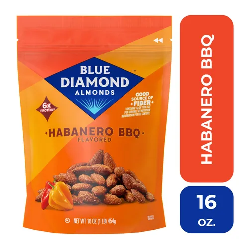 Vista 3 de Blue Diamond Almonds, Bold Habanero BBQ, 16 onzas