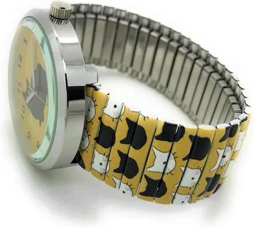 Vista 3 de Varsales Reloj de moda analógico de cuarzo para mujer, diseño de gatito y gato
