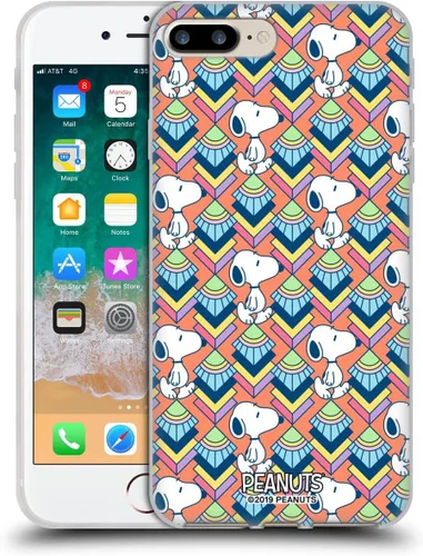 Vista 118 de Head Case Designs Snoopy Deco Dreams - Funda de gel suave con licencia oficial de Peanuts Blue Pattern compatible con Apple iPhone 7 Plus/iPhone 8