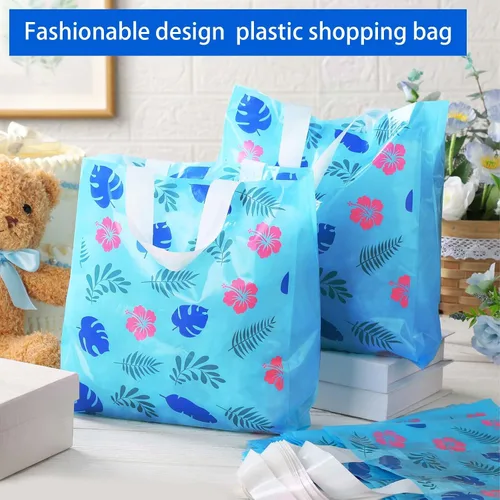 Vista 3 de Tudomro 150 bolsas de boutique a granel de 10 x 13 pulgadas, bolsas de plástico reutilizables para regalos de compras con asas para pequeñas