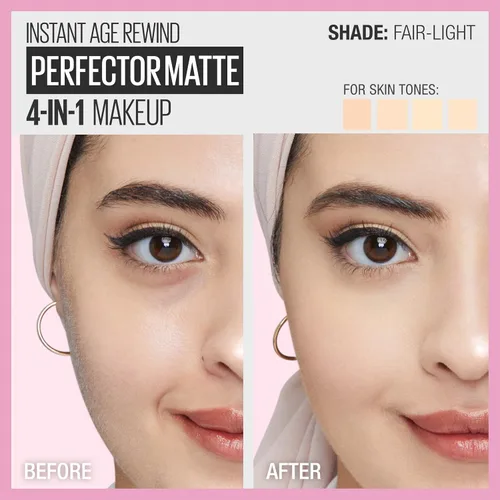 Vista 3 de Maybelline Instant Age Rewind Instant Perfector 4 en 1 Maquillaje Mate, 00 Fair/Light, 1 Unidad