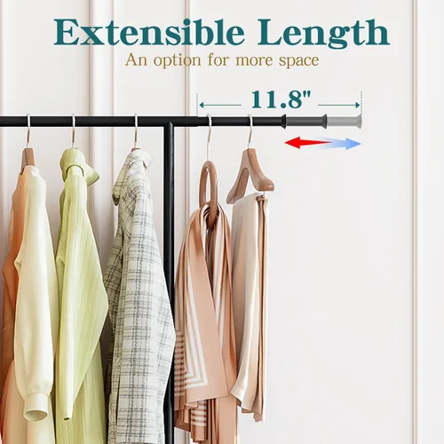 Vista 5 de SUOERNUO Perchero con ruedas para colgar ropa, perchero de metal portátil para dormitorio, lavandería, sala de estar