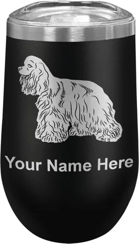 Vista 12 de LaserGram Vaso de vino de acero inoxidable de doble pared, grabado personalizado incluido (negro)