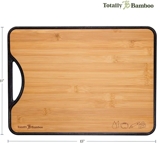 Vista 5 de Totally Bamboo Poly-Boo - Tabla de cortar reversible de doble cara con superficies de poliéster de bambú y sin BPA, tabla de preparación de carne